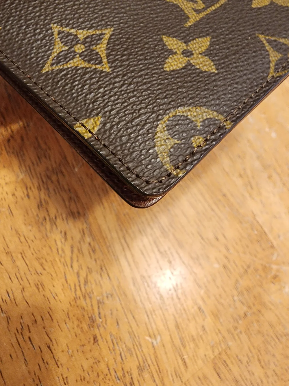 Louis Vuitton Mono Wallet Card Pass Case, designed with a brown monogram canvas